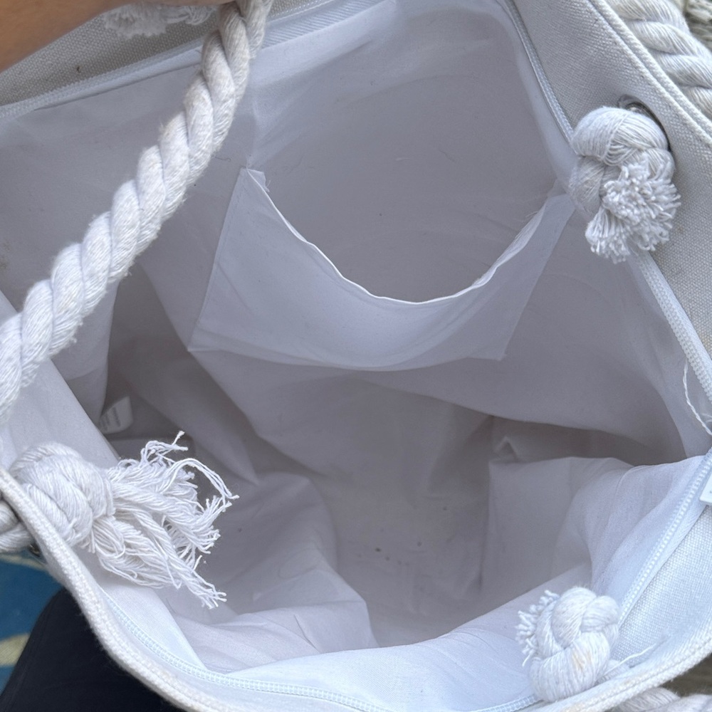 AVEDA White and Tan Tote Bag - Picture 9 of 16